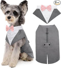 Kuoser Dog Tuxedo Dog Suit and Bandana Set, Dogs Tuxedo Wedding Party Suit, Doggy Prince Bow Tie Shirt Formal Pet Wedding Attire for Large Medium and Small Dogs Golden Retriever Samo Bulldogs | Formal Dog Outfit with Detachable Bowtie Collar for Weddin...