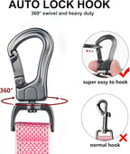 Twoear 6FT 1IN Heavy Duty Dog Leash for Large Dogs with 2 Padded Handles | Traffic Handle Extra Control, Auto Lock Hook, Strong Reflective Walking Leash for Night Safety, Medium and Large Breeds,Pink