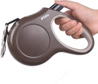 Fida Retractable Dog Leash, 16ft Heavy Duty Pet Walking Leash for X-Small/Small/Medium/Large Dog or Cat up to 110 lbs, Tangle Free. One-Hand Brake (Large, Coffee)
