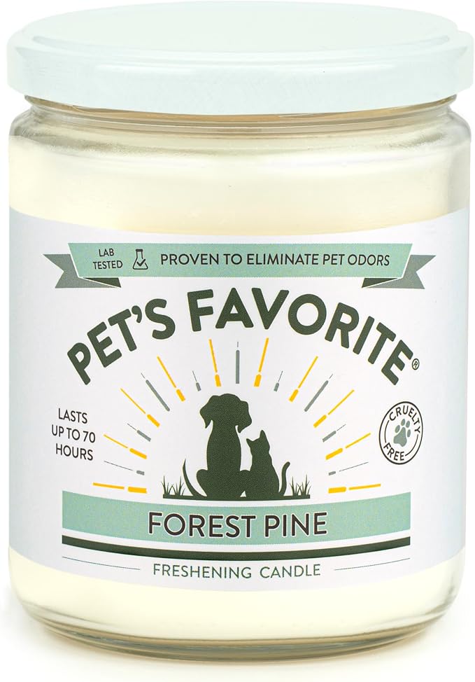 Pet's Favorite Pet Odor Candle, Clean Burning, Long Lasting Scented Candles with a Cotton Wick. (Pumpkin Spice and Forest Pine, Pack of 2)