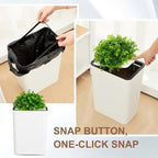 Jingmore Dog Poop Trash Can Outside 3.96 Gal/15 L Plant Styled Dog Waste Trash Can with Lid 50 Waste Bags Outdoor Indoor Poop Container Slim Garbage Bin for Yard Garden Pet (White)