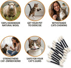 Glaciart One Swabs Cat Toys with Catnip - 6 Pk | Durable for Chew, Cute Cat Toys Interactive Kitty for Boredom, Exercise, & Play | Filled w/Organic Catnip for Anxiety & as Digestive Aid | Gift Idea