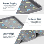 Silicone Cat Litter Mat 40" x 28" Cat Mat for Litter Box, Dark Grey | Extra Large Litter Box Mat, Waterproof Cat Litter Trapping Mat, Non-slip, Leakproof Kitty Litter Mat with Bone Pattern