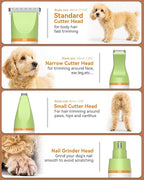 Dog Grooming Kit with Paw Trimmer, All-in-One Low Noise Electric Rechargeable Small Quiet Pet Clippers Foot Dog Hair Shaver with Stainless Steel Scissors and Comb for Dogs at Home (Green)