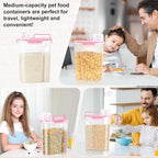 LEAWALK Airtight 10LBS Rice/Cereal/Dry Food Storage Container BPA Free, 5.28Qt Clear Plastic Kitchen and Pantry Organization Bin Suitable for Oats, Flour, Sugar, Pasta, Pet Food, etc (Rose Pink)