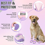 SlowTon Dog Shoes for Large Small Medium Dogs - Breathable Dog Boots for Summer Hot Pavement, Paw Protector for Outdoor Walking Winter Snow, Anti-Slip Rubber Dog Booties for Hardwood Floor (Pink, 5)