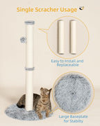 Aechonow 3-in-1 Cat Tunnel Bed, 34'' Cat Scratching Post for Indoor Cats | Fluffy Peekaboo Donut Hideout Toy for Pets, Rabbit, Ferret