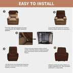 Easy-Going 100% Waterproof Recliner Chair Cover，1-Piece Recliner Slipcover | Dual Waterproof Couch Cover for Recliner，Leakproof Furniture Protector for Kids Pets Dog Cat Daily Stain, Coffee