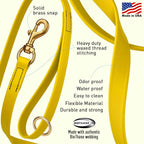 Viper Biothane K9 Working Dog Leash Waterproof Lead for Tracking Training Schutzhund Odor-Proof Long Line with Solid Brass Snap for Puppy Medium and Large Dogs 6ft, Lemon Yellow