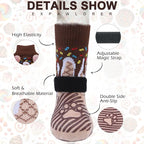 EXPAWLORER Anti Slip Dog Socks - Dog Shoes Paw Protectors with Adjustable Straps for Hot/Cold Pavement, Strong Traction Control with Grippers for Indoor Hardwood Floors
