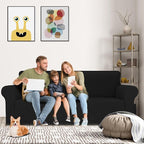MAXIJIN Stretch Oversized Couch Covers for 3 Cushion Couch (91"-110"), 1-Piece Large Sofa Cover Slipcover Furniture Protector for Kids,Dogs (Extra Large, Diamond Pattern Black)