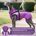 Dog Raincoat Waterproof Raincoats for Dog Reflective Dogs Rain Jackets with Hood Hoodie Pet Rain Poncho Coat for Small Medium Large Dogs Puppies S-XXL (Purple, M)
