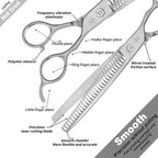 High-end Professional Dog Grooming Thinning Scissors Teeth Cutting Blending Shears Pet Texturizing Shears 7.5 Inch Extremely Very Sharp Stainless Steel Alloy For Cat Other Animals Groomer