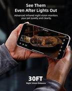 VIRTAVO AI Pet Camera Indoor with Phone App for Dog, Cat, Puppy, Dual-Lens | 360° Auto Tracking & Pet Calling, No Subscription, Wi-Fi 6 (5GHz/2.4GHz), Apple Watch & Alexa Compatible