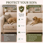 Smiry Velvet Couch Cover for Dogs, Non Slip Soft Sofa Protector for Pets | Washable Sofa Cover for Cats, Cozy Furniture Protector Against Pet Hair, Scratches, Fits Sectional Sofa(Apricot, 36"x63")