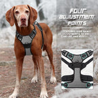 BARKBAY No Pull Dog Harness Front Clip Heavy Duty Reflective Easy Control Handle for Large Dog Walking(Dark Grey,XL)