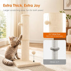 Carpet Cat Scratching Post Heavy Duty for Indoor Large Cats,Beige | Thick Scratch Post for Adult Cats | Carpeted Cat Tree Tower | Tall Cat Scratcher| Couch Furniture Protector| Interactive Toys