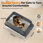 2PACK Stainless Steel Litter Box, Extra Large Litter Boxes for Big Cats, XL Metal Cat Litter Box with Lid High Sides, Anti-Urine Leakage, Non-Sticky, Scoop Included