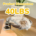 360 Rotating Cat Desk Bed, No-Drill Desk Cat Bed, 40 lb, Fits 2 in Desks | 2 Washable Mesh Pads, Strong Steel Frame for Stability, No-Drill Desk Attachment