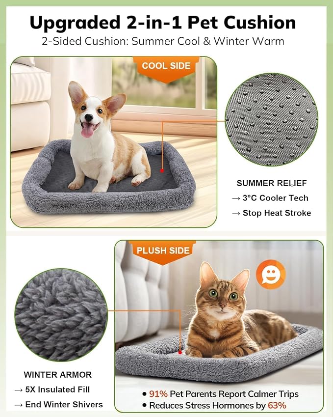 Morpilot Cat Carrier - Cat Carrier Soft for Medium or Large Cats up to 20lbs, with Dual-Sided Cushion, Secure Buckle and Foldable Bowl, Dog Carriers for Small Dogs - Pet Carrier (Dark Gray)
