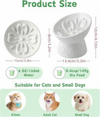 TRUVIC Ceramic Slow Feeder Cat Bowl, 15° Tilted Elevated Cat Slow Eating Bowl for Neck Protection, Anti Vomiting Dog Slow Feeder, Whisker Friendly & No Black Chin for Cats and Small Dogs, White