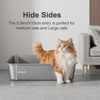 X-Large High Sided Stainless Steel Cat Litter Box | Sturdy Metal, Odor-free, Cat Litter Non-stick and Easy to clean, Perfect for Indoor Cats, Kittens and Multi-cat Households