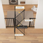 Cumbor Pack of 2 Baby Gate for Stairs, 29.7–48" Pressure Mounted Dog Gate for Doorways, Auto Close Safety Pet Gate Indoor, Easy Walk Thru Wide Child Gate, Black, Mom's Choice Award Winner