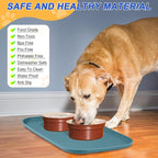 SMILOOL Silicone Pet Food Mat with Raised Edge for Food and Water Bowl, Dog Feeding Mats, Cat Food Trays for Floor Waterproof, Rubber Tray for Dogs and Cats, 24 x 16 x 0.8 Slate Blue
