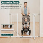 Mumeasy 36" Tall Dog Gate, Auto Close Baby Gate for Stairs & Doorways | Extra tall design, prevents climbing, one hand operation, sturdy metal frame, for dogs pets babies toddlers