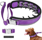 Mayerzon Prong Collar for Large Medium Dogs with Metal Buckle | No Pull Pinch Collar with Hidden Covered Walking Training for Pitbull German Shepherd Doberman Patented
