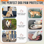SlowTon Dog Shoes for Large Small Medium Dogs - Waterproof Dog Boots for Summer Hot Pavement, Paw Protector for Outdoor Walking Winter Snow, Anti-Slip Rubber Dog Booties for Hardwood Floor (Black, 4)