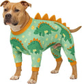 LovinPet Large Dog Pajamas, Four-Leg Stretch Onesie Bodysuit, Lightweight UV-Shielding Pajamas, Anti-Lick Calming Recovery Suit for Surgery, Pull-On for Medium and Large Breeds,Green Orange,XL