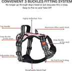 Petmolico No Pull Dog Harness Set with Leash Attachment Easy Control Handle Reflective Harness Vest Small Breed, Puppy Vest and Leash Set with Poop Bag Holder, Small - Light Pink