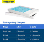 PetSafe ScoopFree Crystal Litter Tray Refills – Premium Blue Crystals, 6-Pack – Disposable Tray – Includes Leak Protection & Low Tracking Litter – Absorbs Odors on Contact