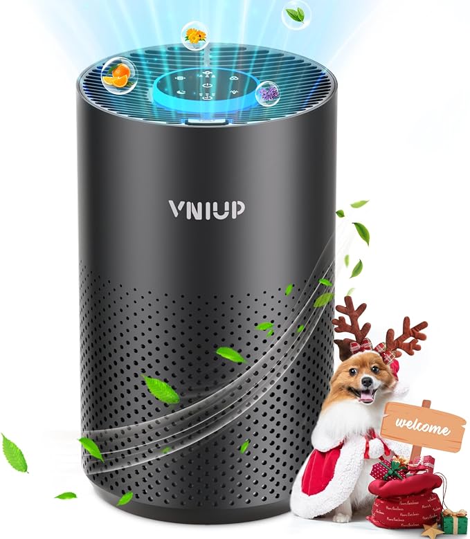 Air Purifiers for Bedroom Home up to 1350 ft² - Vniup H14 True Room Air Purifiers for Bedroom, with Fragrance Function Sleep Mode& Light Mode Air Cleaner for Pet Dander Odor Dust Smoke