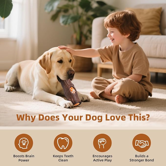 2 Pack Dog Toys for Aggressive Chewers, Interactive Indestructible Dog Toys to Keep Them Busy, Durable Dog Frozen Treat Toy for Large & Medium Dogs, Reduces Anxiety, Yollow & Brown