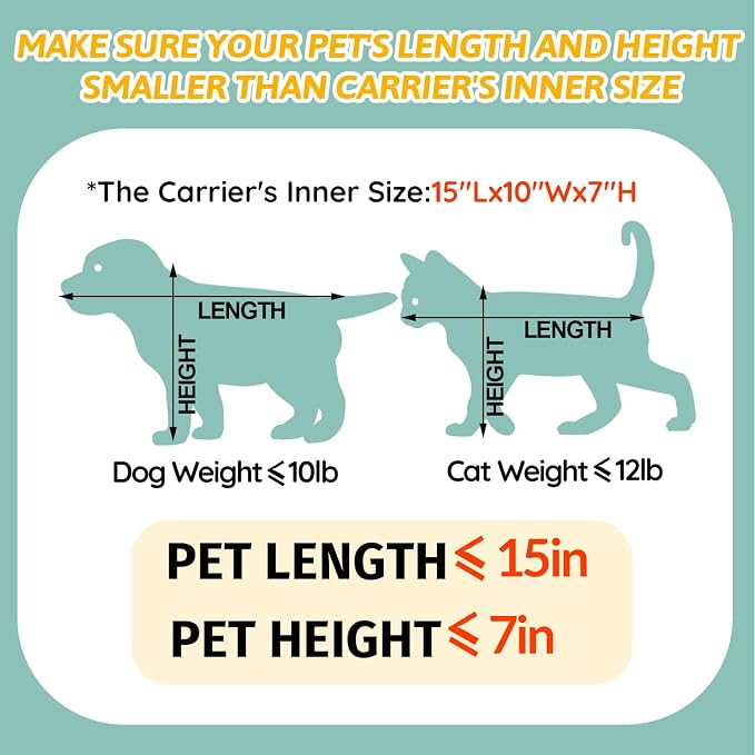 Petskd Small Pet Carrier 17" L x 12" W x 8.5" H Airline Approved, Black | for JetBlue/Frontier/Spirit Airlines, Lockable Safety Zippers and Anti-Scratch Mesh, Pets Under 8 lbs