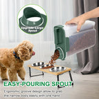 TBMax 5 Lbs Travel Dog Food Storage Container with Collapsible Dog Bowl, Airtight Pet Food Storage Dispenser with Large Spout & Measuring Cup for Kibble Dog Treat Bird Seed Container -Dark Green