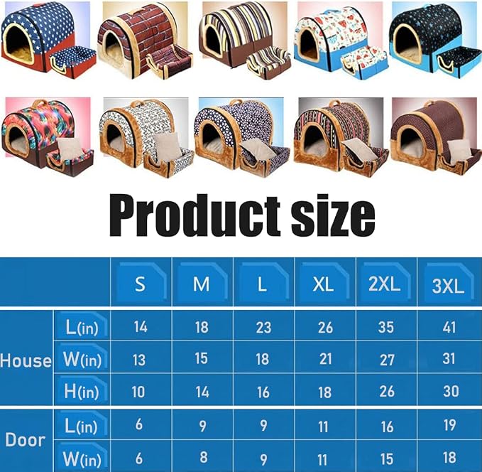 Dog Bed,2 Ways to Use,Indoor Pet House with Fluffy Mat,Removable and Washable Cover,Splash-Proof House and Non-Slip Bottom,for Large Dogs(XL Flamingo)