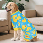 KYEESE Dog Pajamas Comfy Dog Pajamas Medium Sized Dogs Comfy Pet Onesie Costume Stretchy Pet Jammies Coat Blue Floating Duck Pets Pjs Soft Dogs Clothes Velvet Pets Onesie, XX-Large