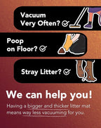 Lukamoo® Cute Cat Litter Mat (24''x16''), Large, for Kitty Litter & Cute Cat Litter Box, Clean My Poop