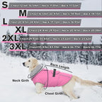 Lelepet Dog Coats for Large Dogs Waterproof Dog Jacket with Adjustable Fit | Reflective Pet Fleece Vest Hook & Loop Windproof Cold Weather Coats with Adjustable Buckle & Leash Hole, Pink, L