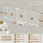Baby Gate for Doorways Stairs Hallway 85.8-90.5 Inch Wide, Walk Through Child Gates with Pressure Mounted Extention Kit, Indoor Safety Child Gates for Kids or Pets | Long Large Walk Through Child Gates with Pressure Mounted Extention Kit, Indoor Safety...