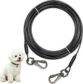 Dog Tie Out Cable - Chew Proof Steel Wire Lead - 360° Tangle Free Outdoor Leash for Pups - Dog Runner Cable for Small to Medium Dogs (Black, 45lbs/30ft)