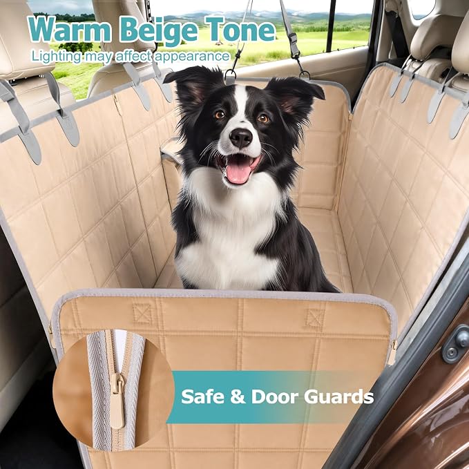 Bark Lover Dog Car Seat Covers for Back Seat, Waterproof Car Seat Protector for Dogs Hammock for Cars Trucks SUV, Full Coverage Protection for Your Vehicle Interior