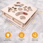 Natural Wood Cat Interactive Box Puzzle Hunting Exercise Toy