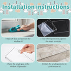 3 Pcs Window Sill Protector, Pet Window Guard,Transparent, Window Sill Cover, Protection from Dog and Cat Scratching Chewing Slobbering, Heavy Duty Scratch Shield(11"x2.24"x0.88")