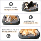 Tidore Orthopedic Dog Beds for Medium Dogs, Durable Egg Crate Foam Sofa Dog Bed wit Washable Removable Cover,Waterproof Lining,Pet Bed for Large Dogs (Dark Grey-Velvet, 39.4" L x 31.5" W x 7.4" Th)