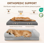 Comfort Expression Orthopedic Dog Beds for Large Sized Dog with Bolster | Waterproof Dog Couch Bed with Washable Cover & Non-Slip Bottom, Supportive Egg Crate Foam Large Pet Bed, 36x27 Inch