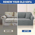 YEMYHOM Couch Cover Latest Jacquard Design High Stretch Sofa Covers for 3 Cushion Couch, Pet Dog Cat Proof Slipcover Non Slip Magic Elastic Furniture Protector (Large, Begonia Leaf Dark Gray)